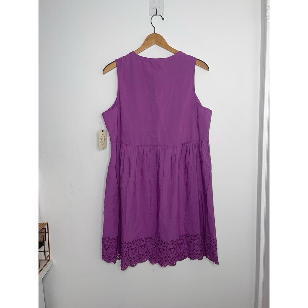 St. John’s Bay NWT Purple Casual Summer Dress Size:L MSRP: $44 Small Flaw
